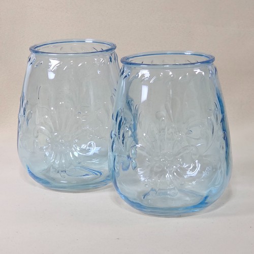 Vintage aqua blue pressed - aqua,