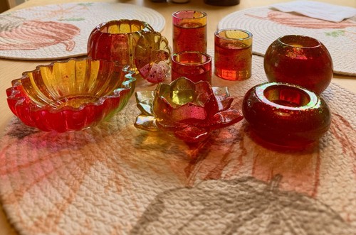 Set hand made epoxy - set, 8