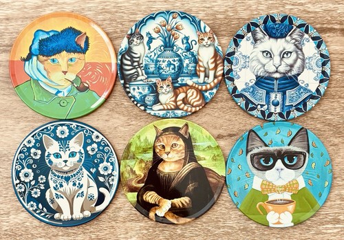 Set cat coasters - of, 6
