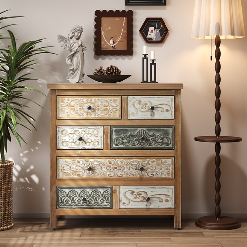 Wooden accent chest with - accent,