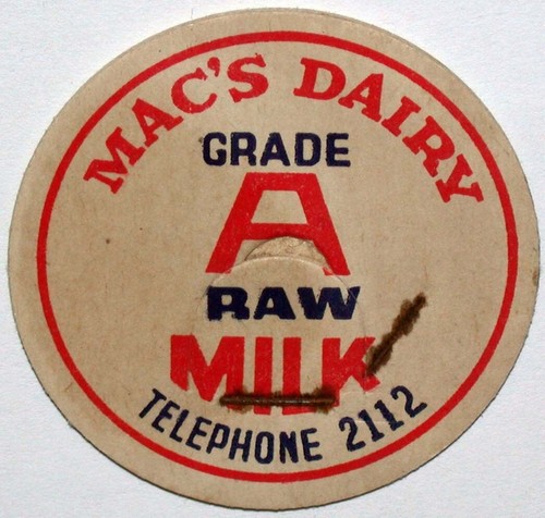 Vintage milk bottle - , cap