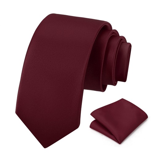 Burgundy tie and pocket square - tie,