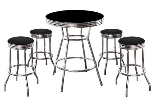 Black chrome bar table 4 - chrome,