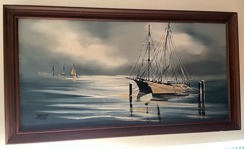 Vintage blue seascape - vintage,