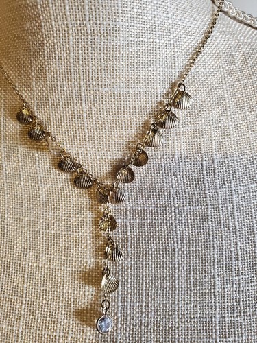 Sea shell necklace gold - shell,