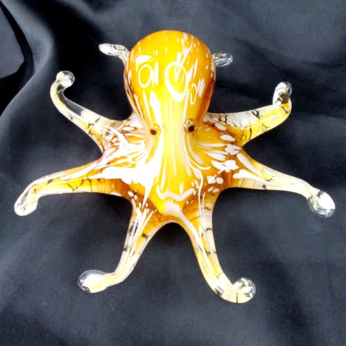 Handmade yellow white glass - &,