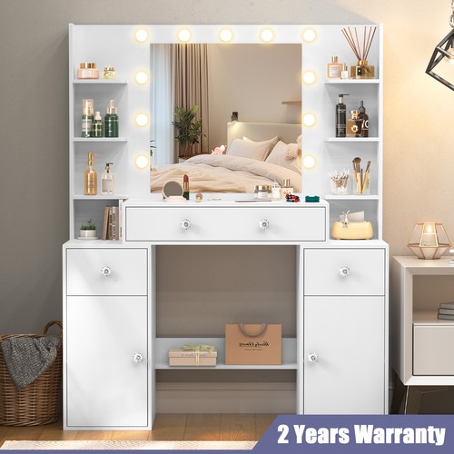 White vanity makeup desk with - makeup,