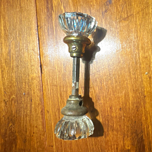 Clear glass door knob pair - clear,