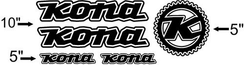 Kona frame decals - kona, mtb