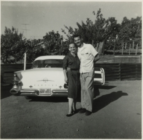 Found photo couple posing - -,