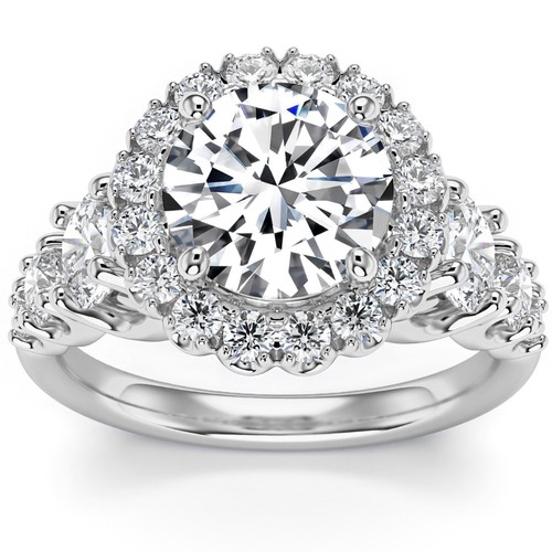 5ct halo round cut diamond - halo,