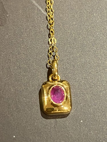 18k gold burmese ruby - ruby, pendant