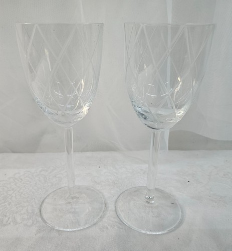 Pair clear etched glass - pair, 5/8"