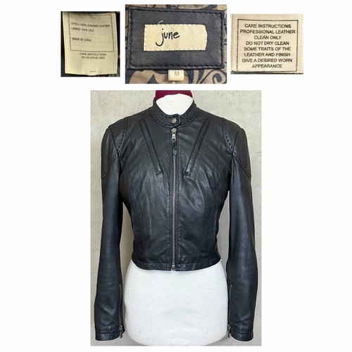 June black leather jacket - june, m