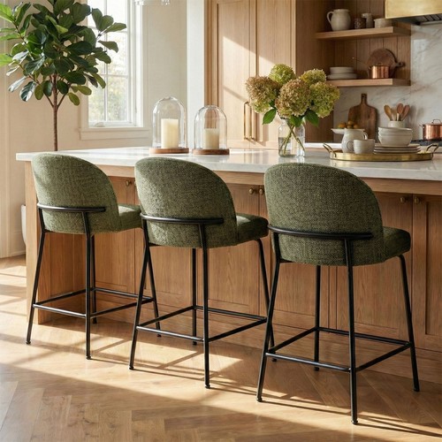 Fabric upholstered bar stools - fabric,