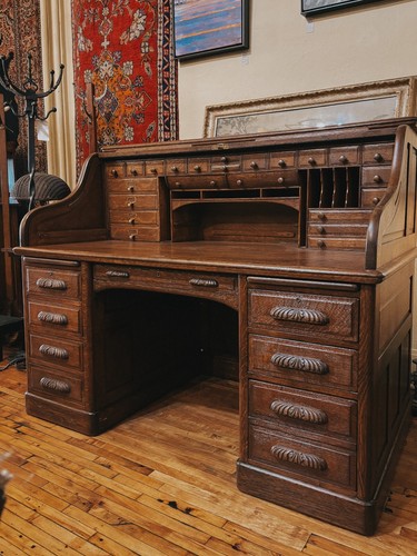 Antique oak roll top - oak, roll-top