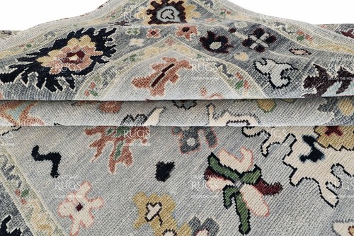 Oushak hand knotted - knotted, gray