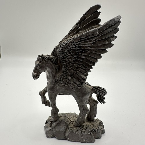 Vtg pewter pegasus - pegasus, figurine