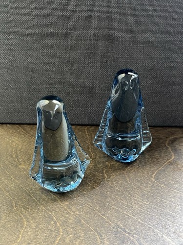Vintage blue hand blown art - blue,