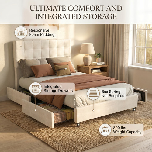 Bed frame with headboard - bed,