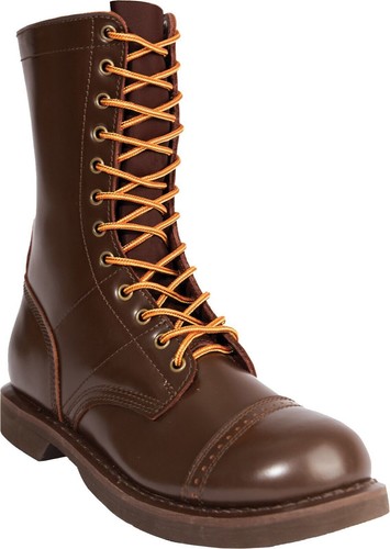 Brown leather military jump - brown,