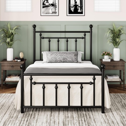 Metal platform bed - frame, with