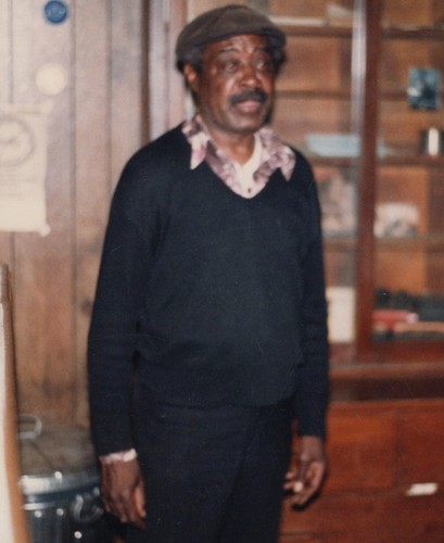 Black man standing display - black,