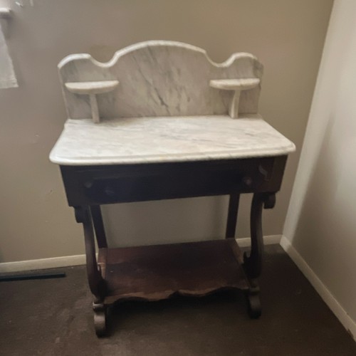 Antique marble top wood accent - antique,