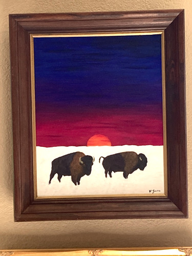 Original western oil painting - original,