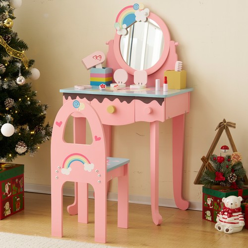 Kids vanity table chair set - vanity,