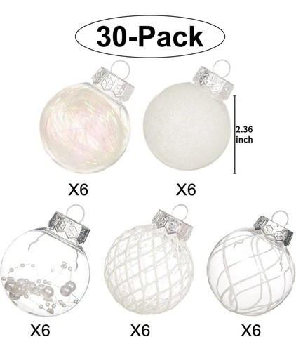 Clear plastic christmas ball - clear,