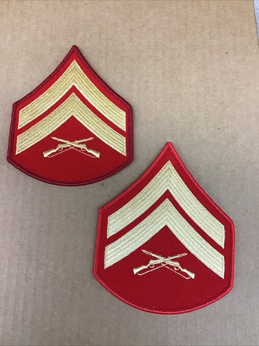 Usmc cpl gold red chevrons - e4, gold/red