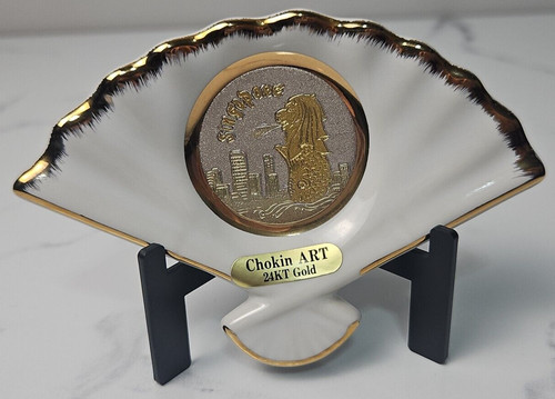 Chokin art fan shaped - art, plate