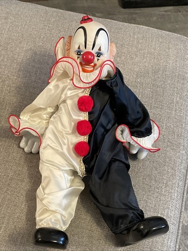 Vinatage porcelain clown doll - vinatage,