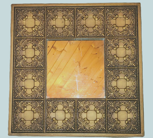 Pressed metal wall mirror - metal,