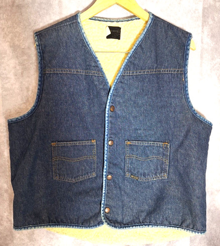 Vintage sears denim vest mens - vintage,