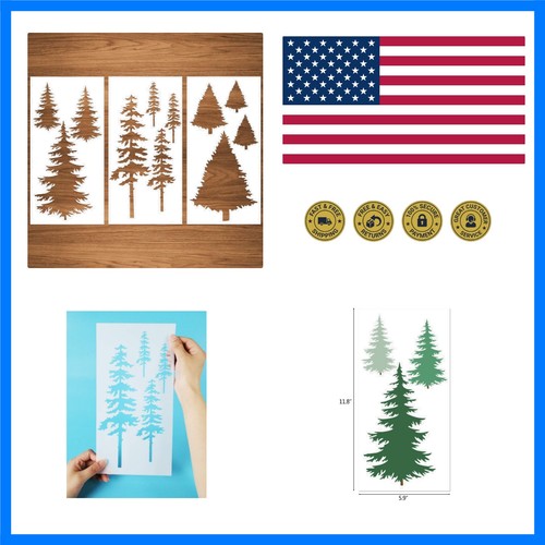 Tree stencils tall pine fir - pine,