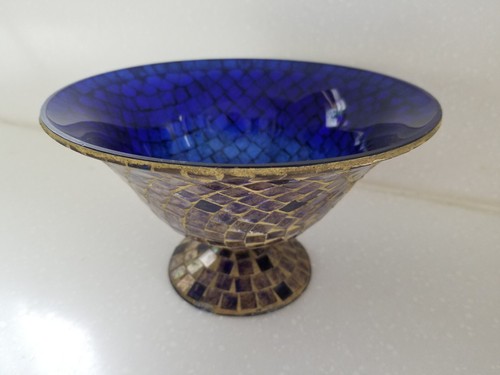 Cobalt blue glass mosaic - blue,