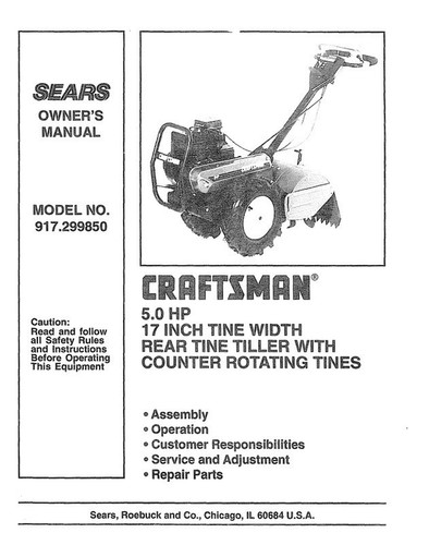 Owner manual sears - owner’s,
