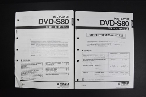 Yamaha dvd s80 service - dvd-s80, manual