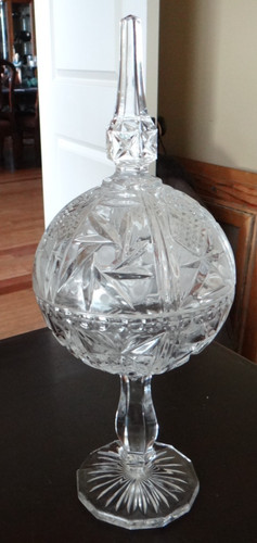 Lead cut crystal jar - lead,