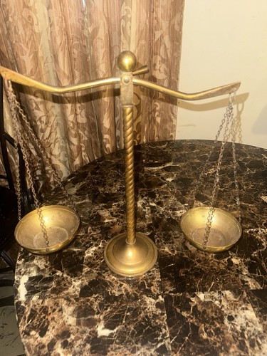 Vintage brass balance scale - balance,