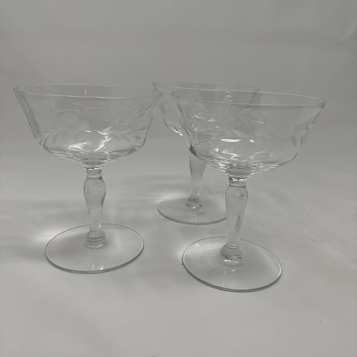 Vintage set etched glass - vintage, 3