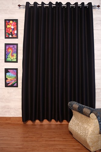 Black faux silk - black,