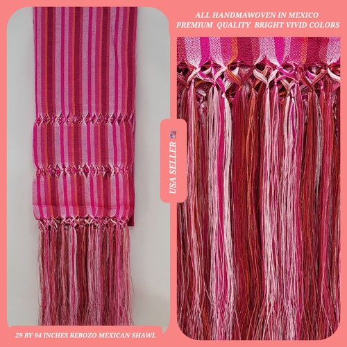 Pink stripes color rebozo - color,