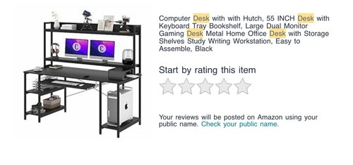 Inch computer desk with - inch,
