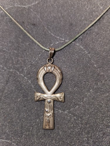 Egyptian ankh pendant with - pendant, 18"