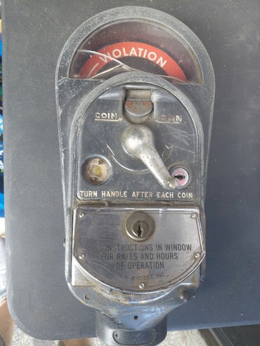 Rhodes 1950 parking meter - rhodes,