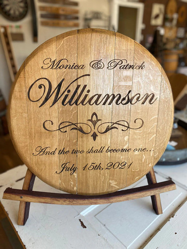 Custom engraved barrel head - barrel,