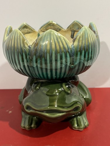Vintage ceramic frog with - vintage,